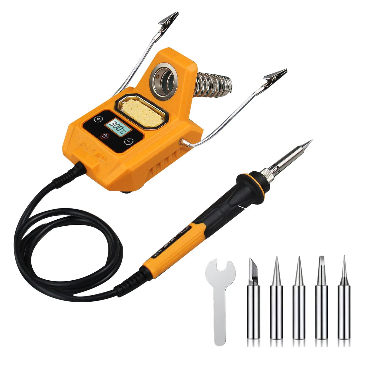 60W Cordless Soldering Station w 2 Auxiliary Arms for Dewalt 20V Battery Digital