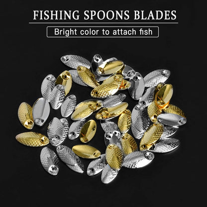 Akamino 60 Pcs Gold and Sliver Fishing Lures Making Small, Large, Gold,Silver