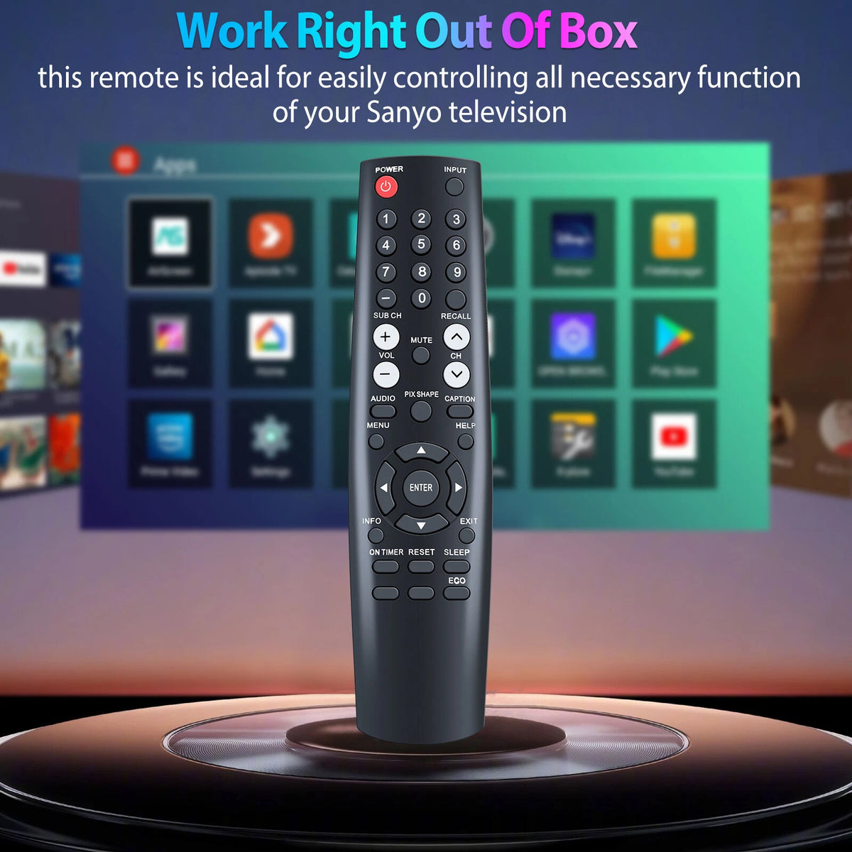 GXHA Remote Control For Sanyo TV DP55D33 DP58D33 FVD5833 DP50843 DP-58D33