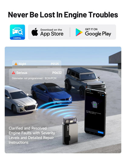 TOPDON Carpal-US OBD2 Code Reader Bluetooth, All System Scanner Black