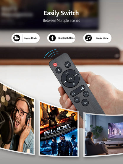 Remote Control For SAKOBS SB2122 2.1 Channel Sound Bar Home Theater System