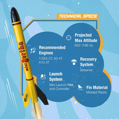 Estes 002099 Mini Bertha Model Rocket Yellow, Black, Multi