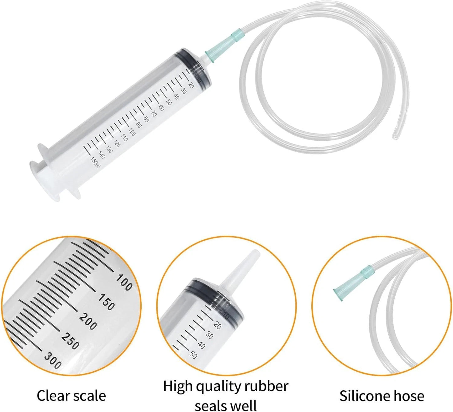 150ml Large Syringe ,Plastic with 40 Inches Plastic Tubing for...