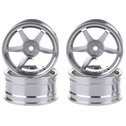 4Pcs Silver Aluminum Alloy Wheel Rims Hub For 1/10 RC Car Crawler Replacement hq