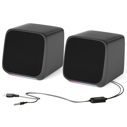 1 Pair Durable Small Desktop Speakers for Computer with Very Loud Clear Sound