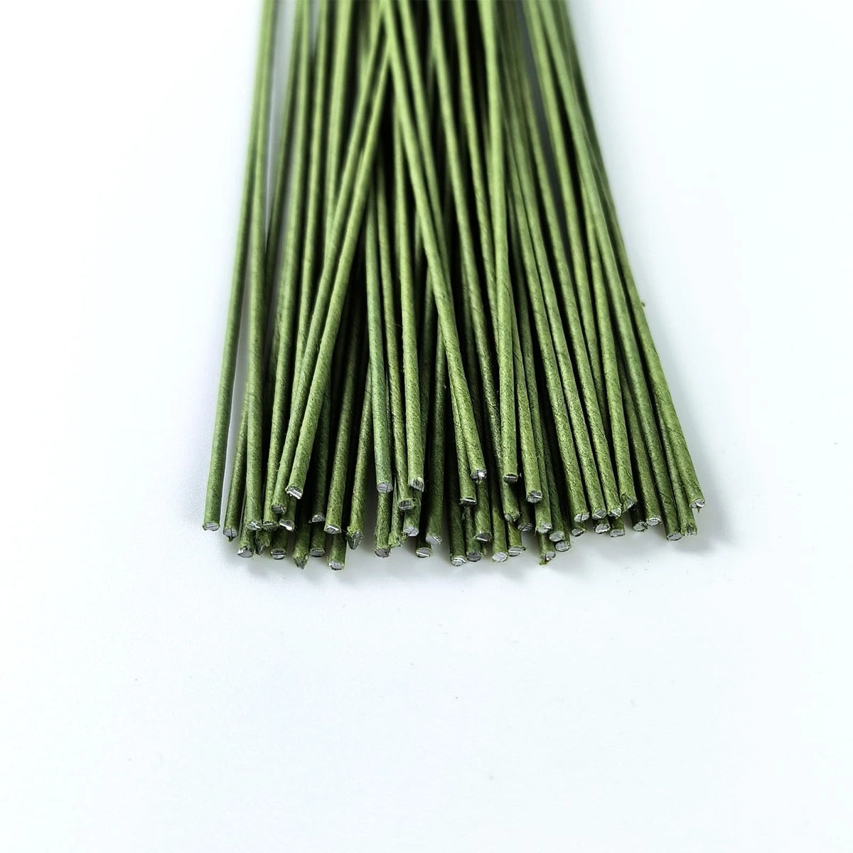70 pcs Floral Wire, 16 Gauge Stem Dark Green Paper Wrapped for 16