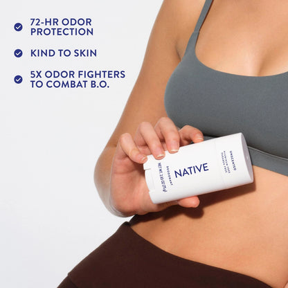 Native Deodorant,Unscented, Aluminum Free, Paraben 2.65 Ounce (Pack of 1)