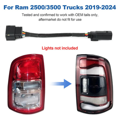 Halogen to LED 5th Gen Taillight Conversion Adapter Harness For Ram 2500 3500