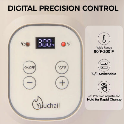 Yuuchail 1.6QTs Electric Wax Melter with Digital Display, Precise Temp Beige