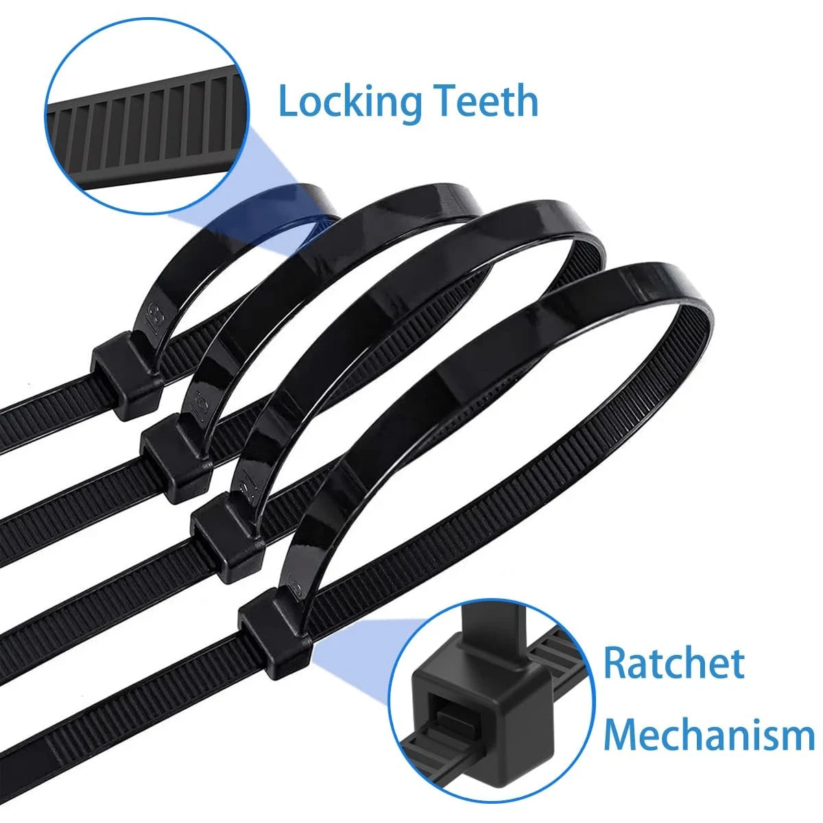 Aroono Cable Zip Ties, 100 PCS Black 0.22 x 14 inch, Multi Purpose Self