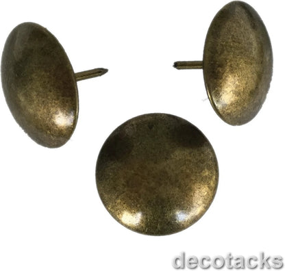 Decotacks® Large Antique Brass Finish Upholstery Nails/Tacks 1 Inch - 50 Pcs...