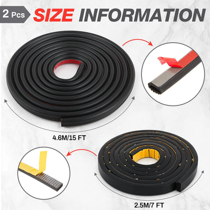 Pangda 2 Pack Toolbox Weather 2.5 meters flat, 4.6 spherical, Black