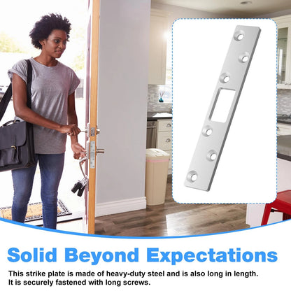RO6G 72001 Brushed Satin Nickel Lock Short Strike Plate with 12 Silver