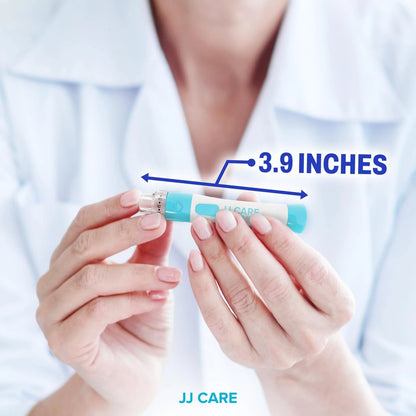 JJ CARE Lancing Device, Lancet Pen with 10 Adjustable Depth White and Blue