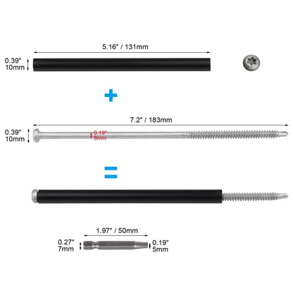 Xadnitu 10 Pieces 7" Gutter Screws with Ferrules and Driving Black, Silver