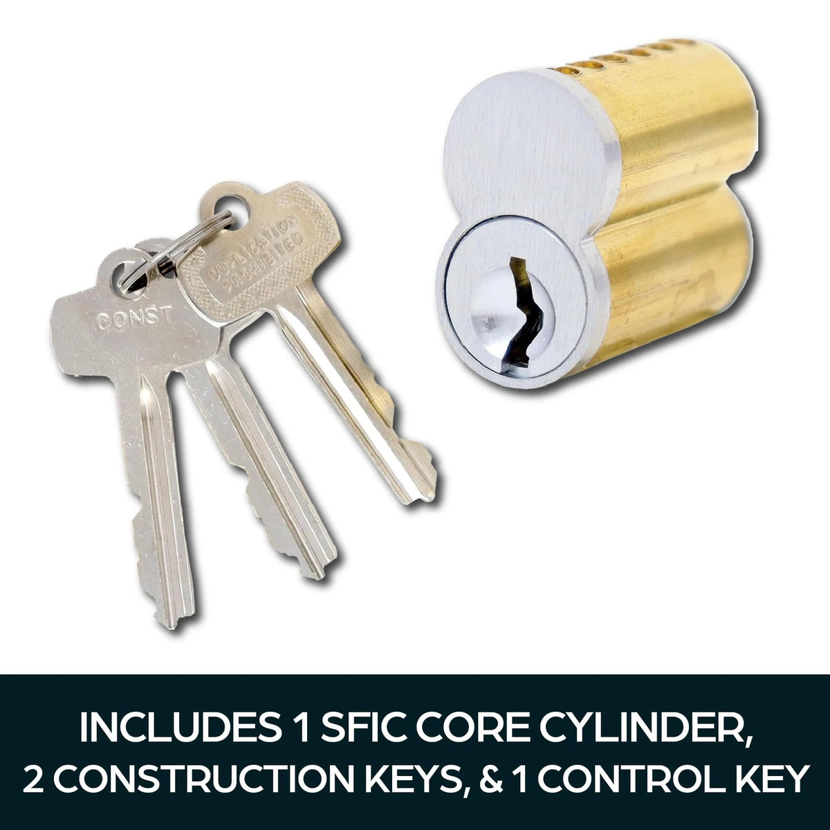 SUMMIT DOORWARE High Security Keyed Up IC Core Cylinder with Satin Chrome