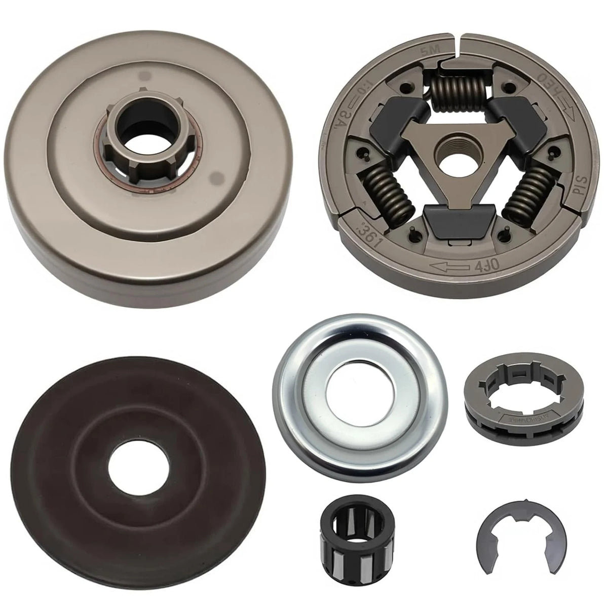 atsuch Clutch Drum V Belt Pulley Kit Compatible with Stihl MS462 silver