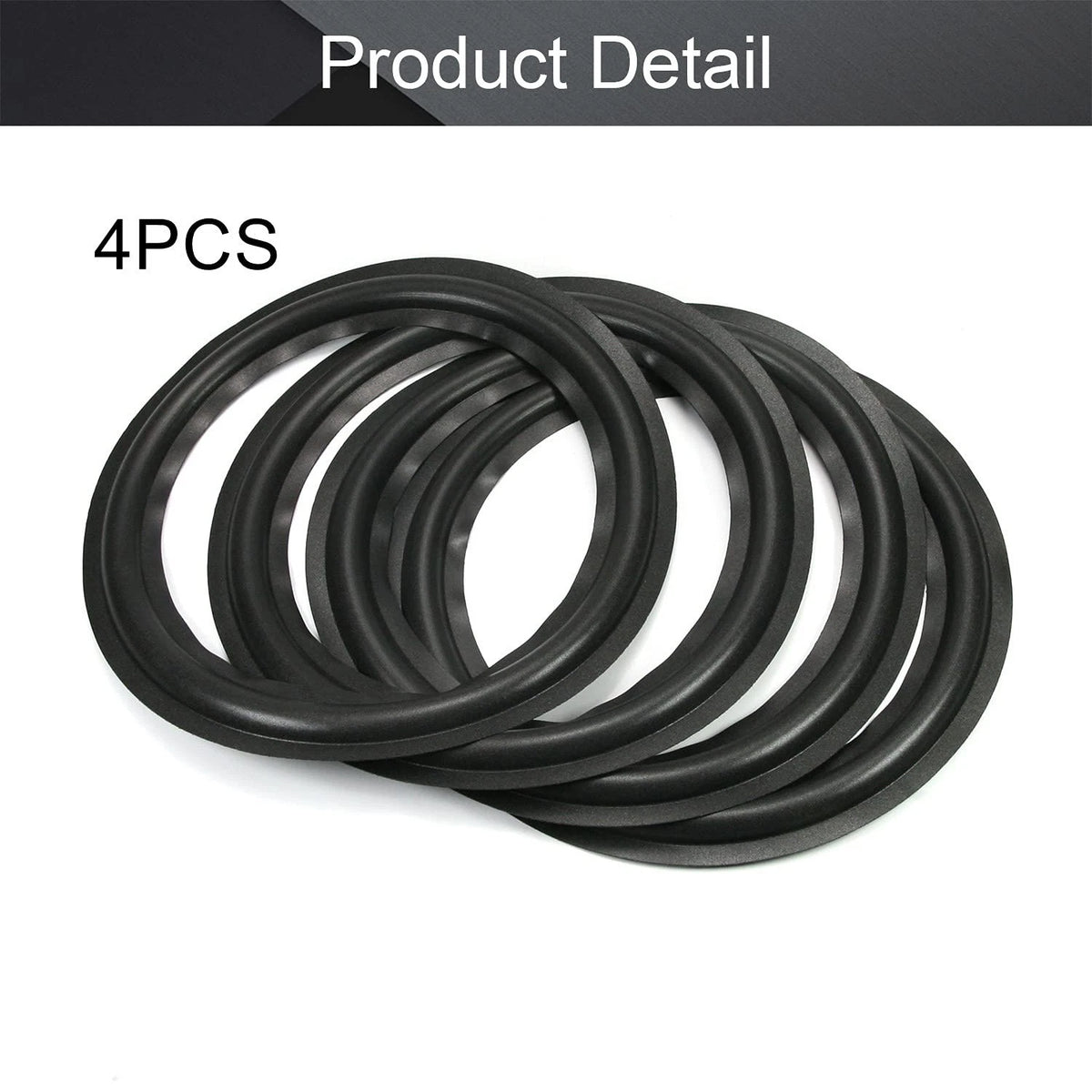 Fielect 10 Inch Speaker Foam Edge Surround Rings 10 4pcs, Black