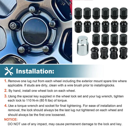 21Pcs 08W42-S2A-100 Wheel Locks Lug Nuts Set For Honda CR-V 2017-2022