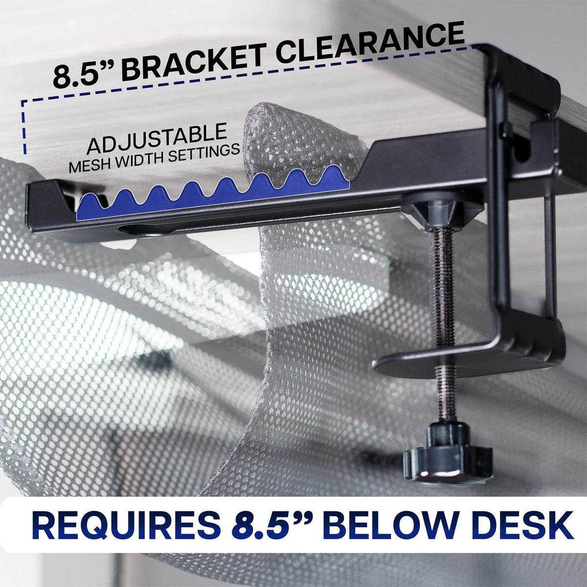 VIVO No Drill Clamp-on 36 inch Mesh Net Under Desk Cable 36", Black