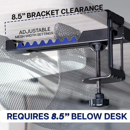 VIVO No Drill Clamp-on 36 inch Mesh Net Under Desk Cable 36", Black