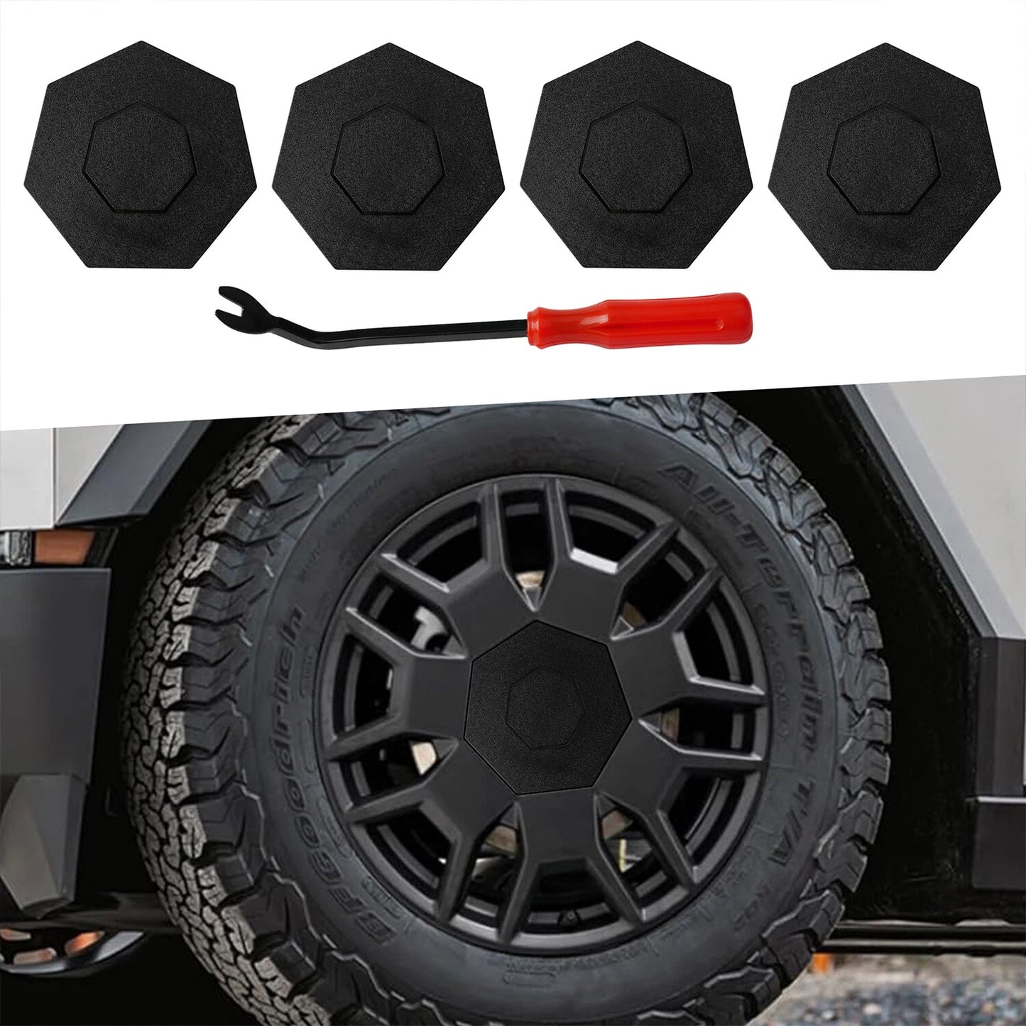 For Tesla Cybertruck Wheel Hub Cover Center Caps, 2023-2024 4PCS