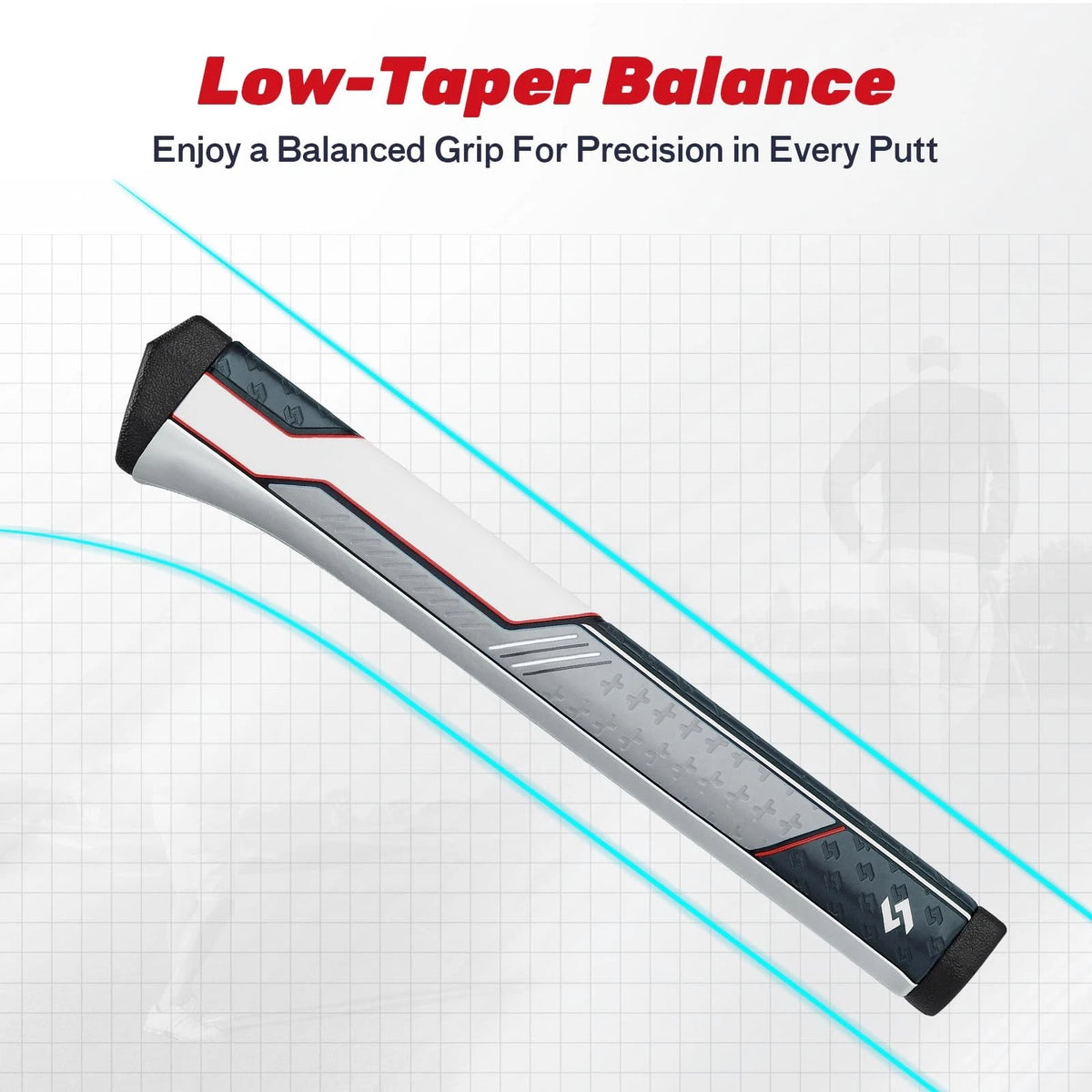 SAPLIZE Innovative Midsize/Standard Golf Putter Grip, Lightweight Red