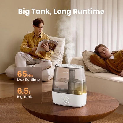 Provirtec 6.5L Stay Clean Tank Humidifier for Large Room, Low 6.5L, White