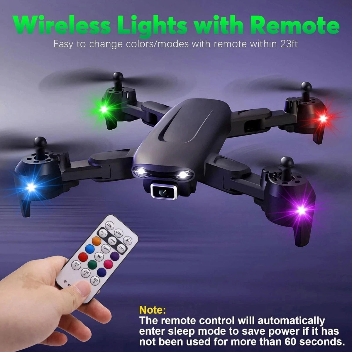 4Pcs Wireless LED Strobe Light with Remote Control RGB 8 Colors Warning Lights