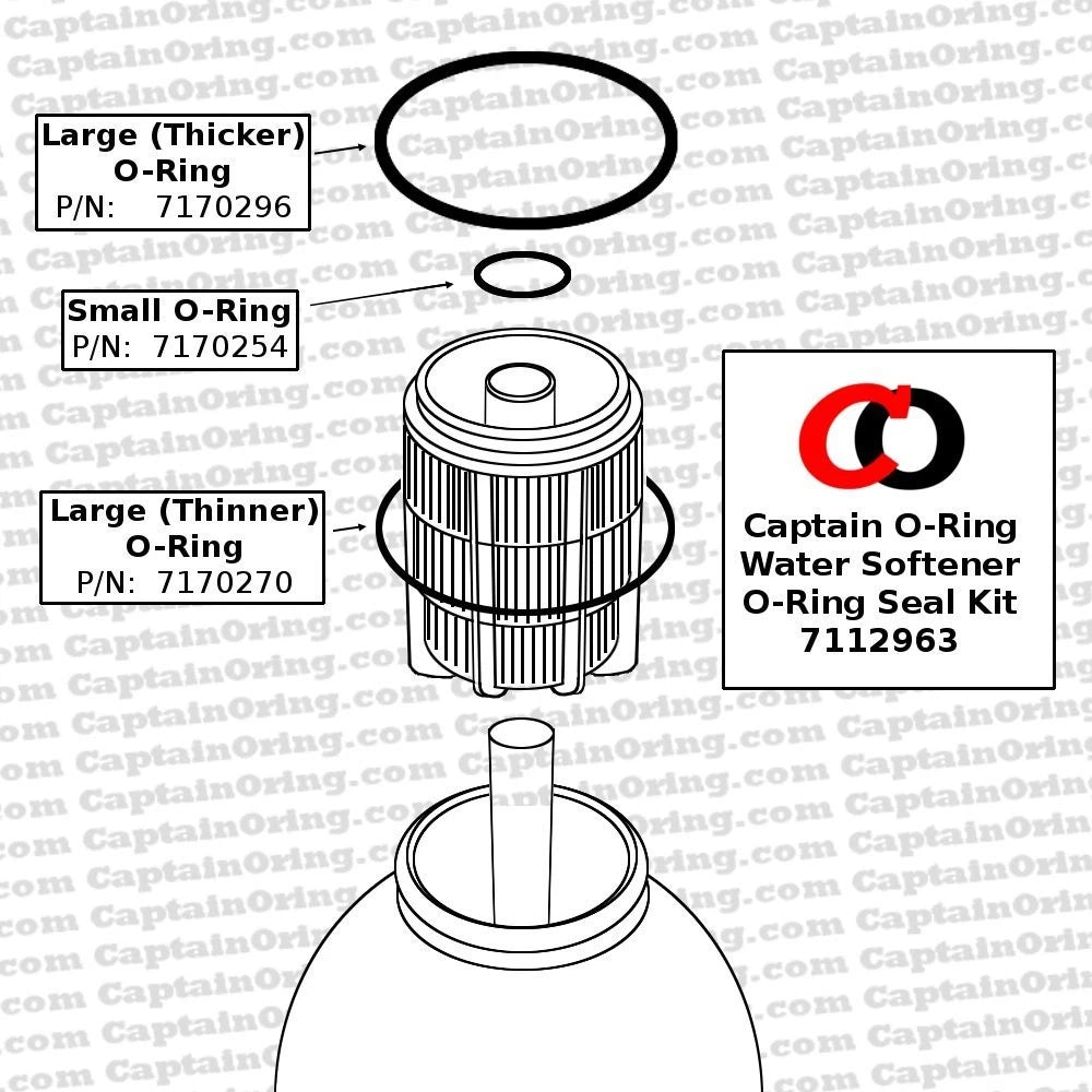 Water Softener O-Ring Seal Kit 7112963 / WS35X10001 for 3 Piece Set, Black