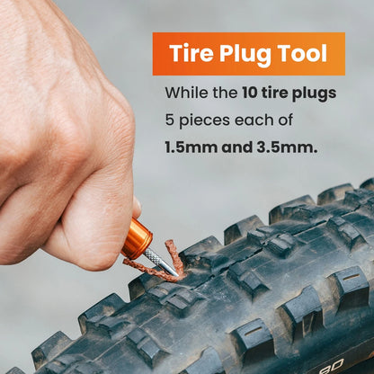 Granite Suture Aero Tire Plug Kit with Integrated CO2 Standard, Orange