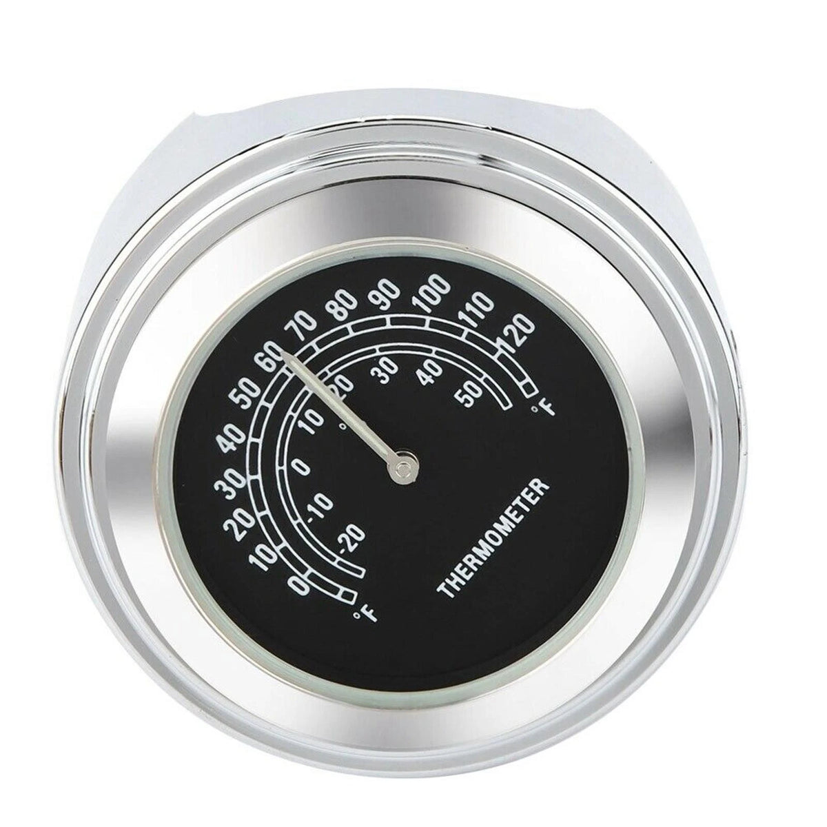 Waterproof Motorcycle Mobike Front Chrome Handlebar Mount Thermometer Luminous
