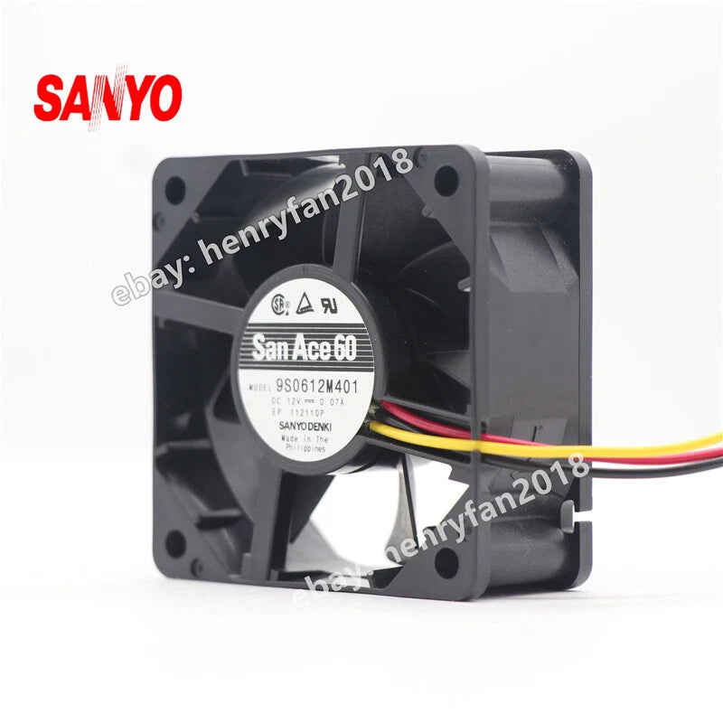 SANYO Denki 9S0612M401 SanAce DC Fan 12V 0.07A 60*60*25MM 3-wire Axial Fan