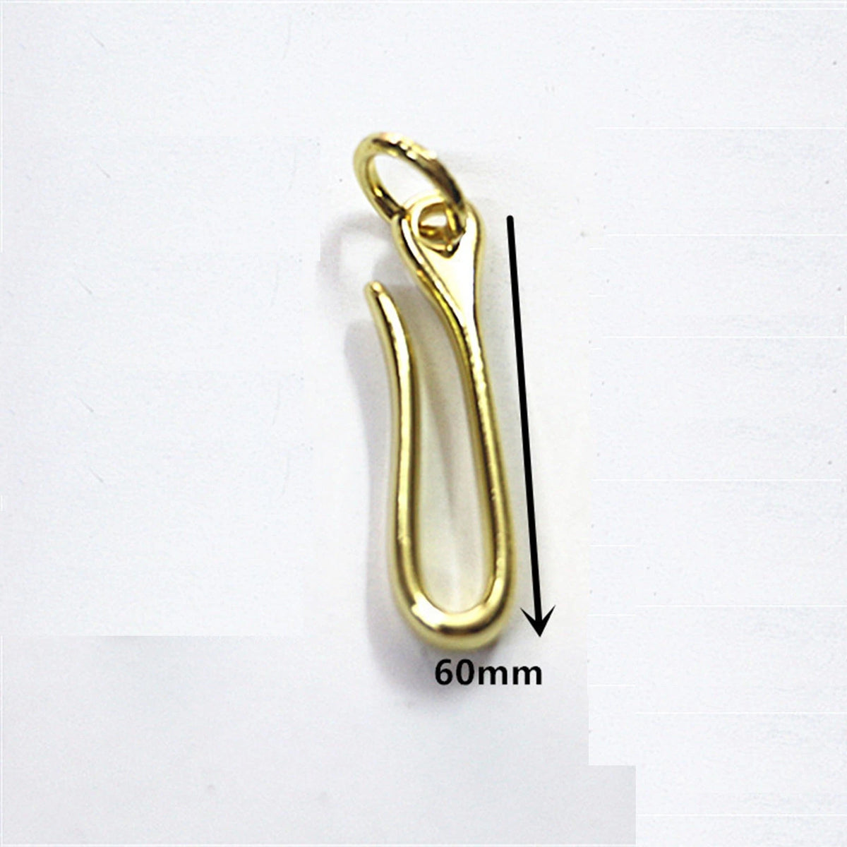 6cm Retro Solid Brass KeyChain Key Ring Belt U Hook Wallet Chain Fish Hook A