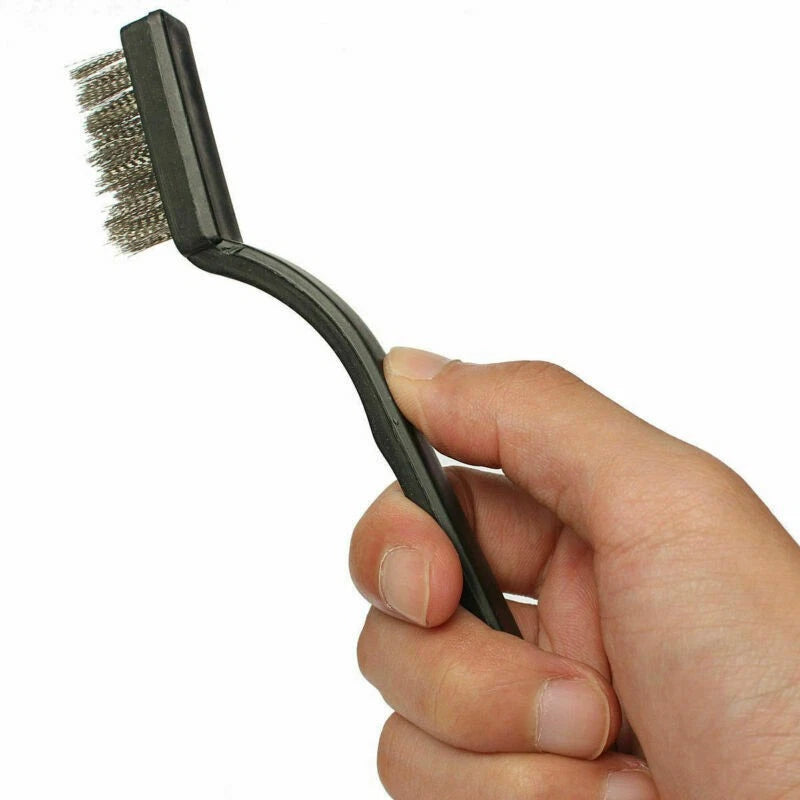 3* Steel Brush Set Small Cleaning Brushes Wire Rust Sparks Wheels Scrub 180mm E