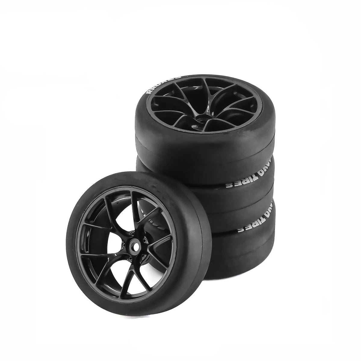 4* Upgrade  65mm 1/10 RC Car Tires & Wheels Rims 12mm Hex Hub For Tamiya TT01.