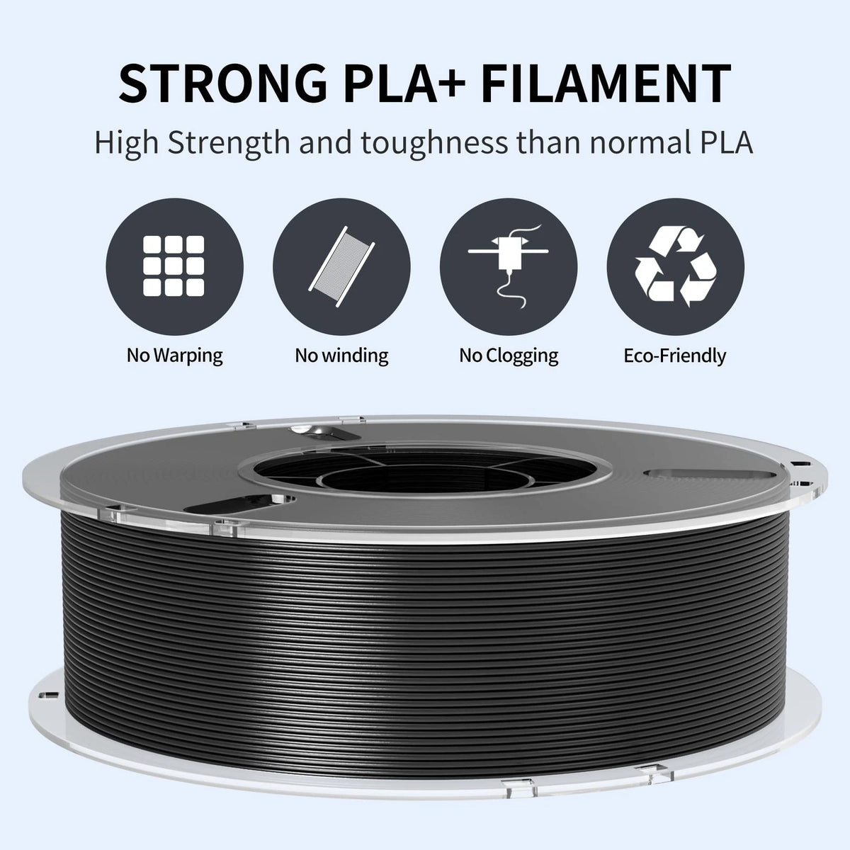 RAMBERY White Black PLA + 3D Printer Filament Bundle 4KG 4kg, Pla+ White-black