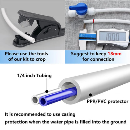 Water Line Kit, Lifevant 1/4” O.D. Tubing 32.8FT for 32.80 feet, White