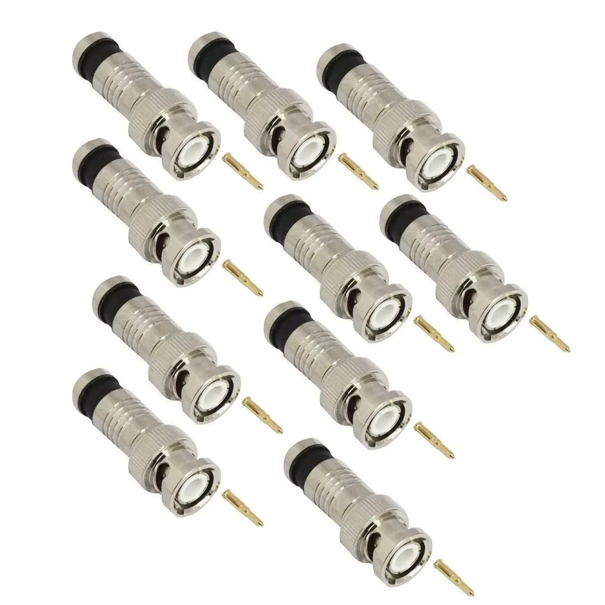 10*Premium Adapter BNC Compression Connector for CCTV Camera RG6 Coax Cables