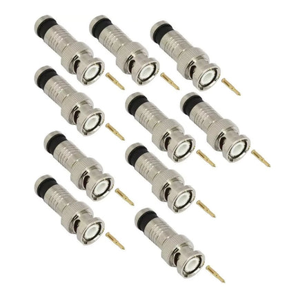 10*Premium Adapter BNC Compression Connector for CCTV Camera RG6 Coax Cables