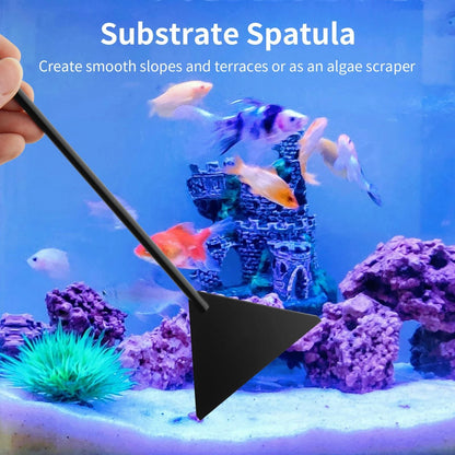 Tifanso Aquarium Aquascape Tools Kit - 4 in 1 Terrarium Decor Standard, Black