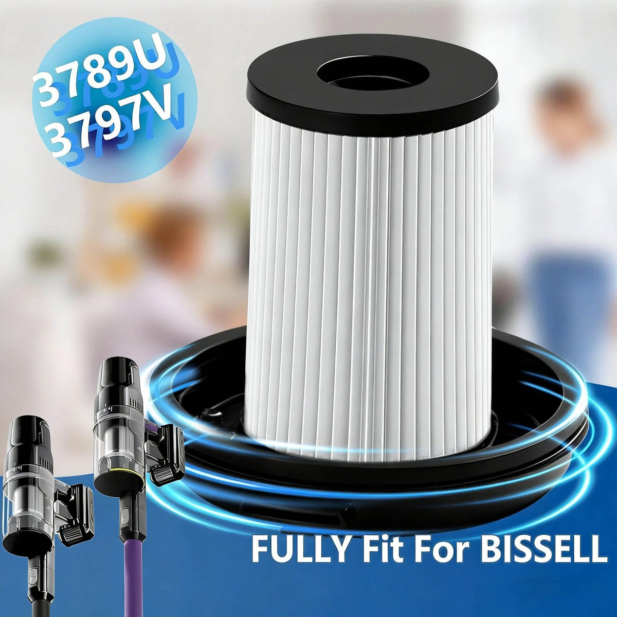 2 Pack 1638010 Replacement Filter Pack For Bissell CleanView XR Pet 300W 3797V