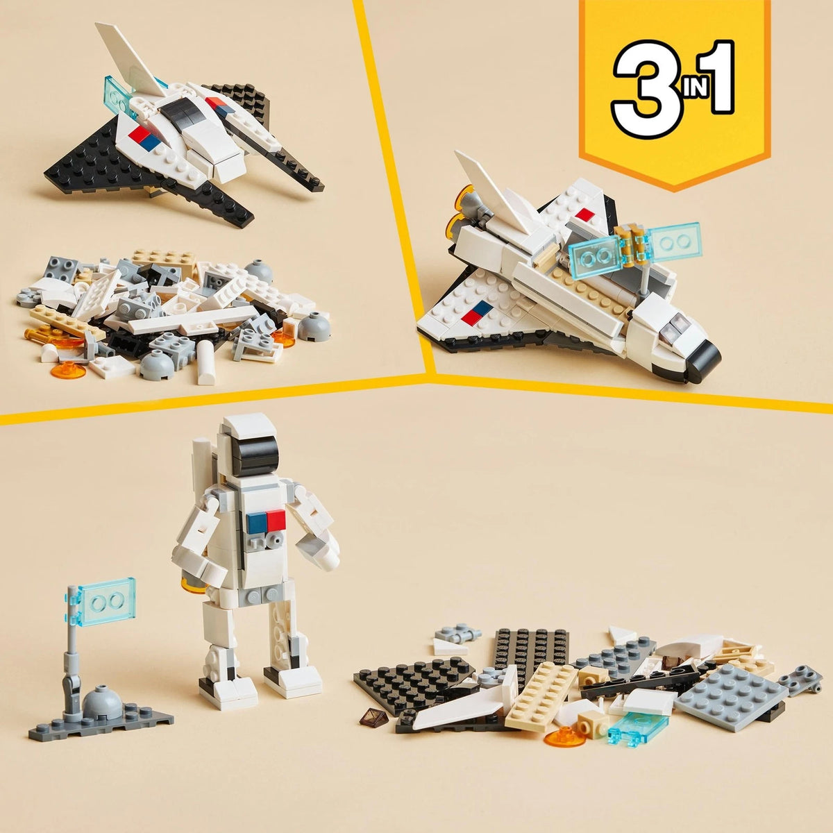LEGO Creator 3 in 1 Space Shuttle Toys - Building pack of 1, White