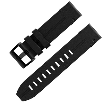 22mm Black Leather Watchband Strap Quick Wristband For Garmin Fenix 5 6 7 e