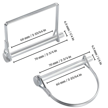 Pinailer Pack of 10 Trailer Pin – 2-3/4" x 1/4" (L x W) – 1/4 Inches, Silver