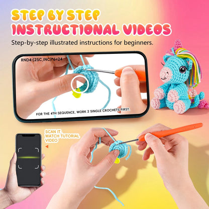 Gipony Crochet Kit for Beginners Animal,Crochet Animal Unicorn