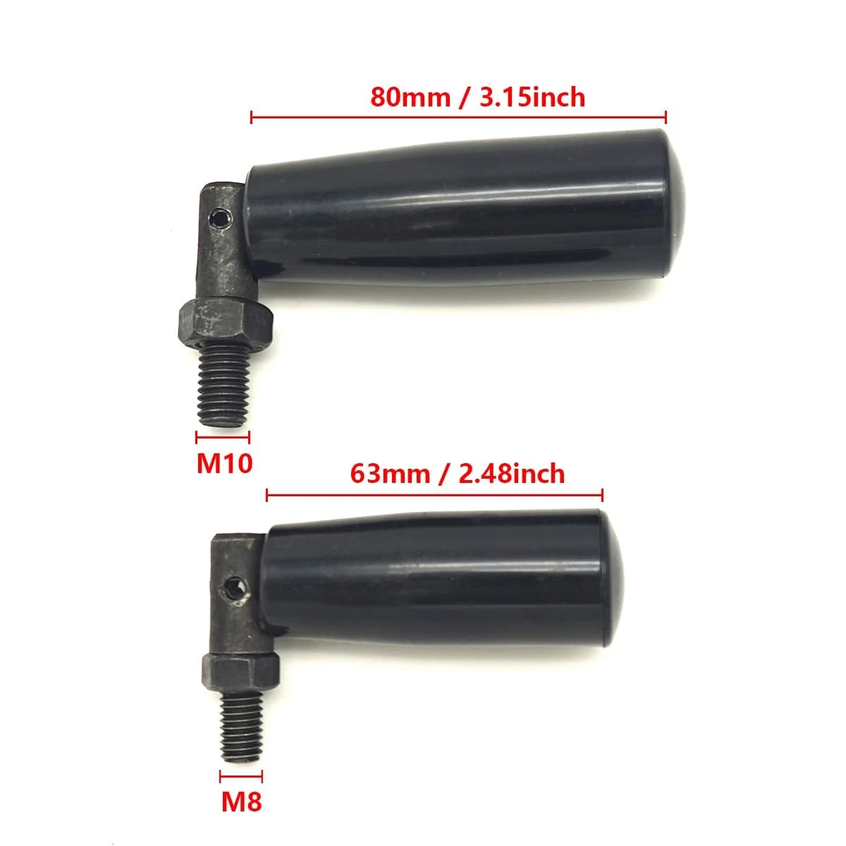 TAMSOI Nylon Revolving Handle with M8 M10 Male Thread Screw M10x80, Black