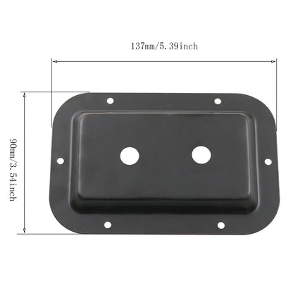 ZZHXSM Black Metal Dual 1/4 Inch Jack Plate with Mounting Screws for Guitar...