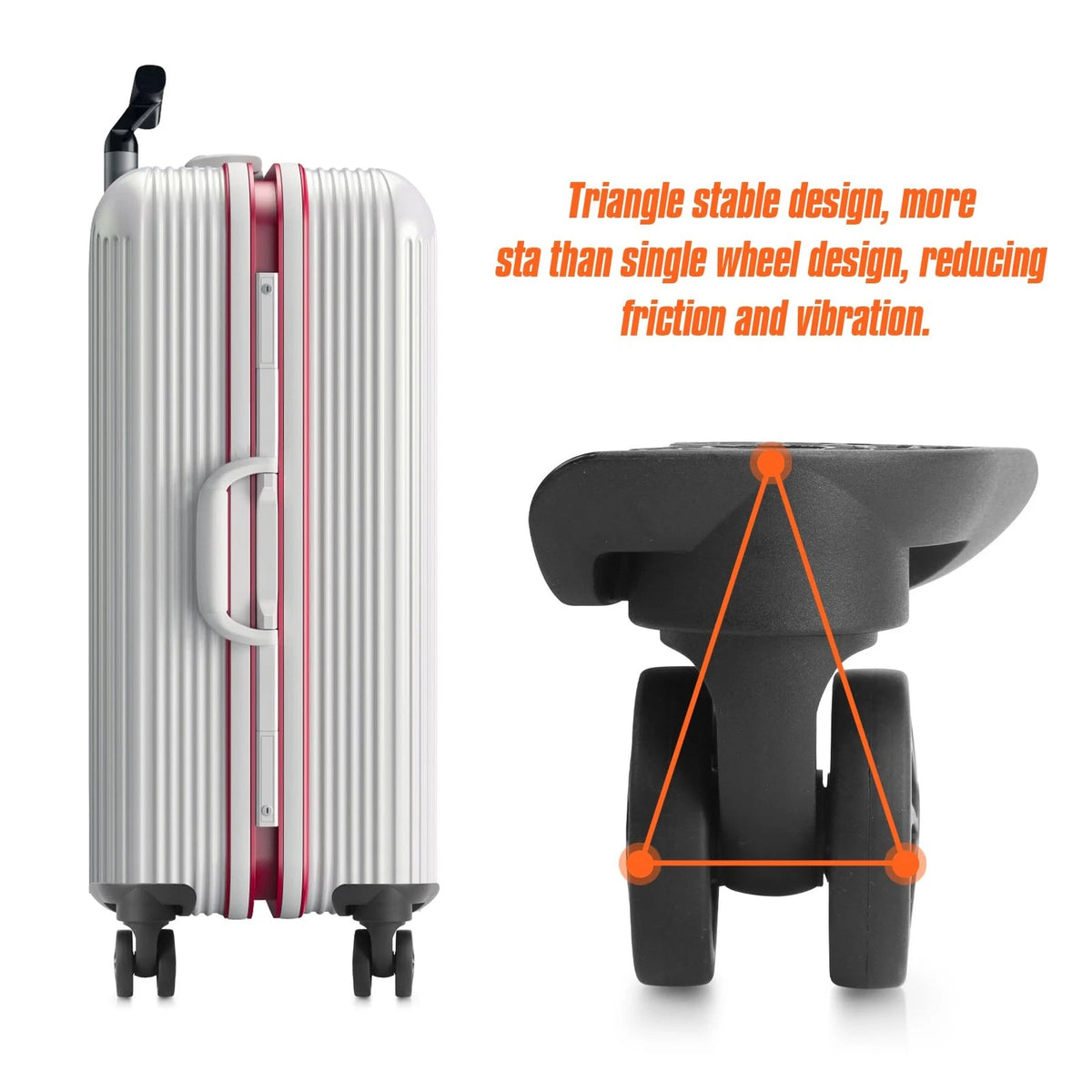Domiella 2pcs Luggage Replacement Wheels, Suitcase Swivel Repair 2pcs, Black