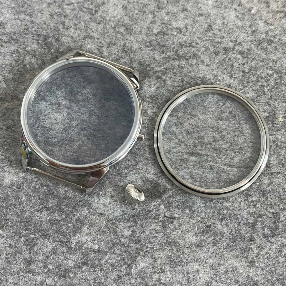 42mm Stainless Steel Watch Case Set With Crown For ETA6497 6498 ST3600 Movement